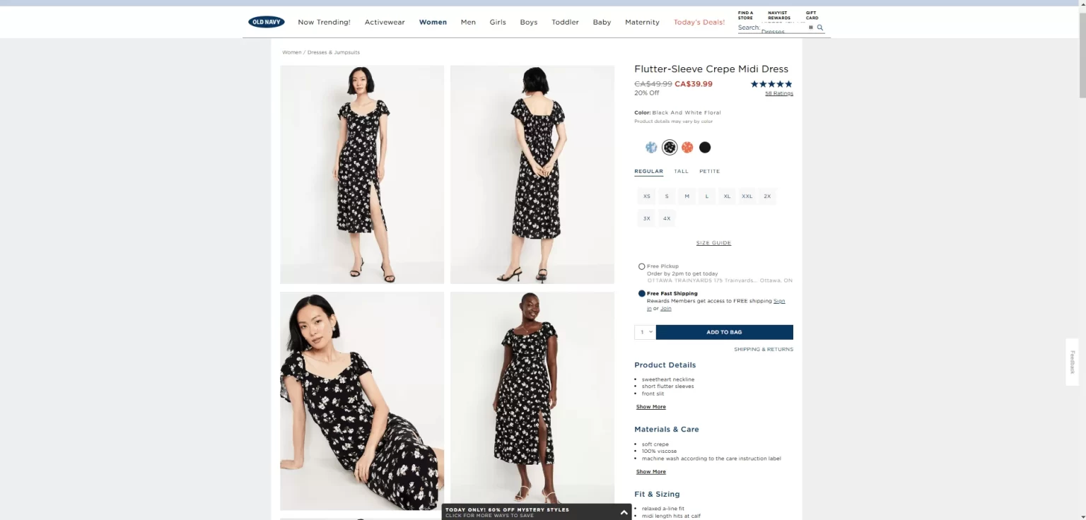 A website with high-quality product images